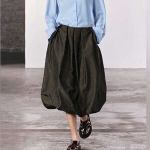 NWT ZARA ZW COLLECTION VOLUMINOUS BALLOON JACQUARD SKIRT POCKETS ZIP CLOSE SZ XL